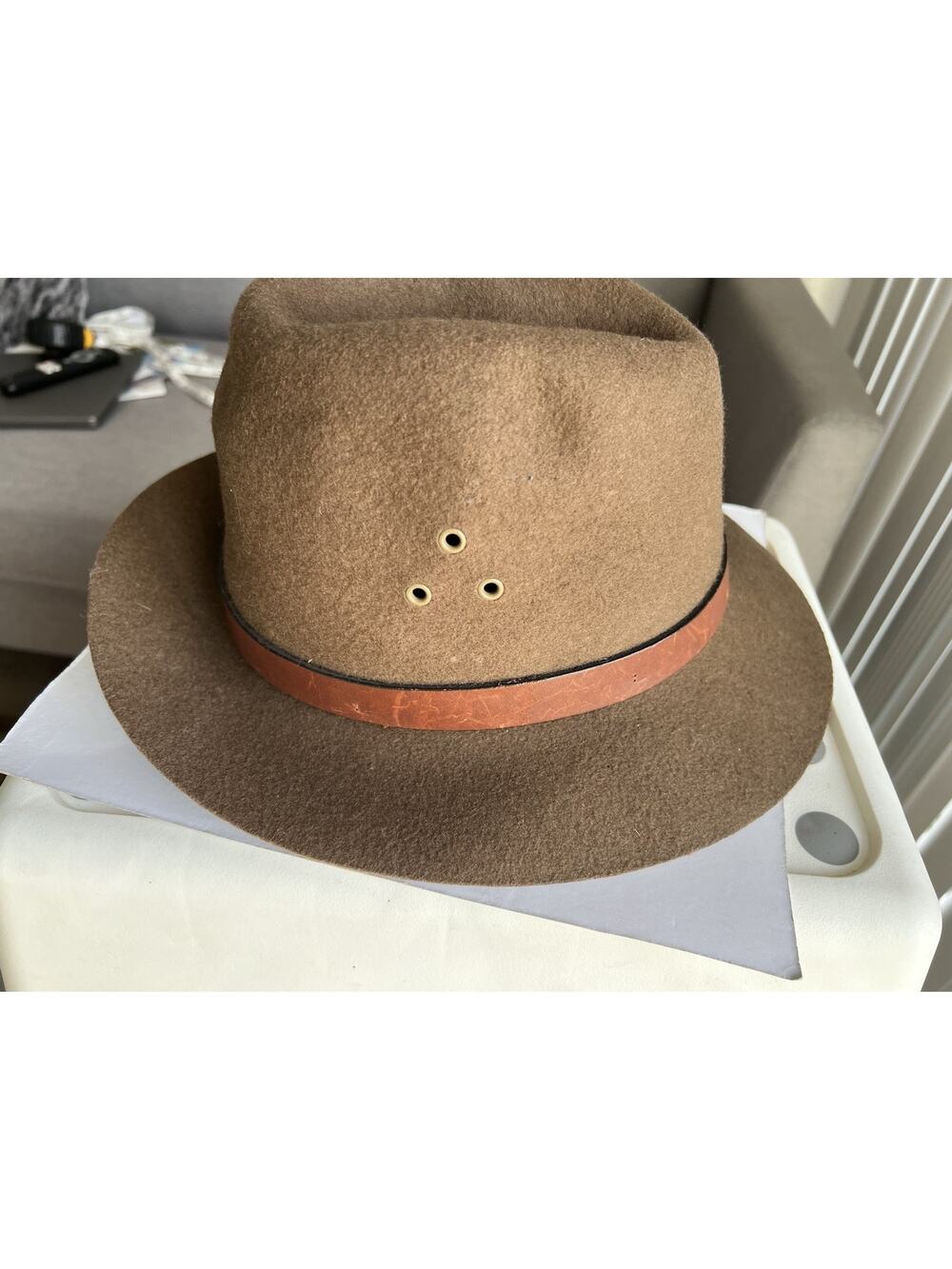 Vintage Country Gentleman Mens 100% Wool Water Repellent Brown Hat USA Sz-M